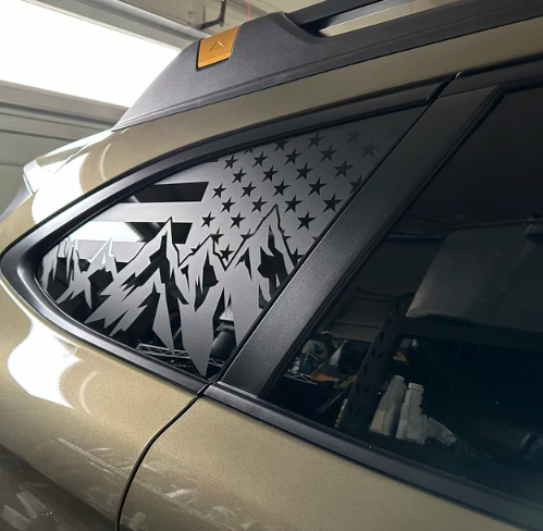 American Flag Mountain Decal – Compatible with 2010–2025 Outback Models