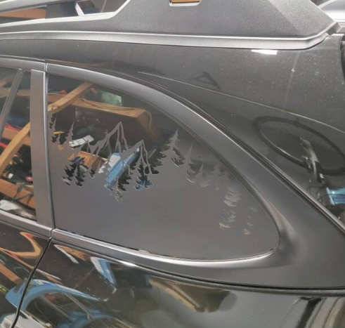 Mountain and Tree Decal – Fits Outback-Style Rear Quarter Window (2010–2025)