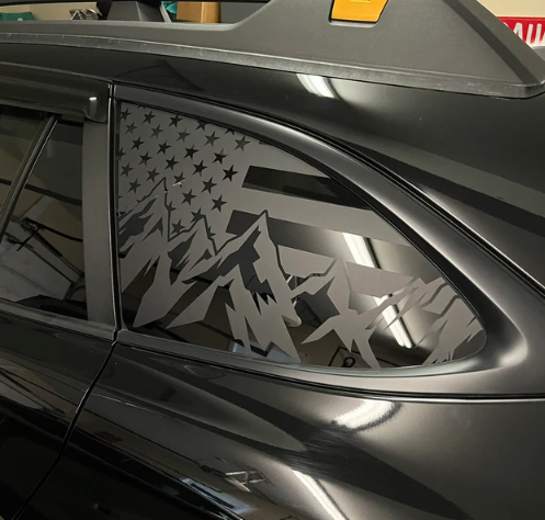American Flag Mountain Decal – Compatible with 2010–2025 Outback Models