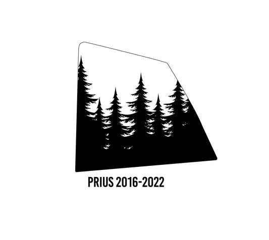 Pine Trees Quarter Window Decal – Compatible with Toyota Prius (2016–2022)