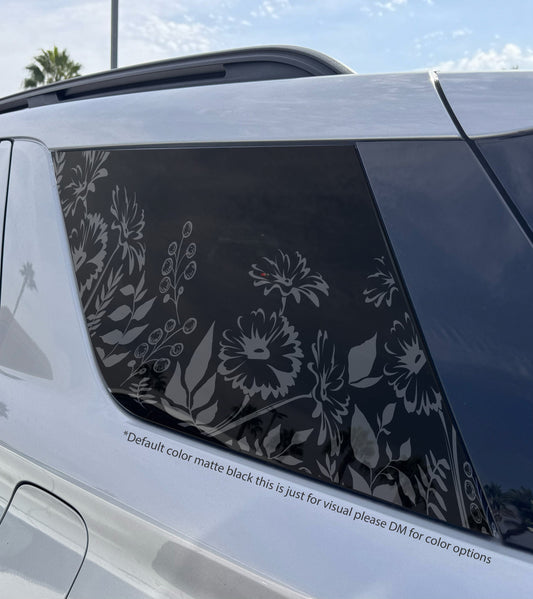 Assorted Flowers Quarter Window Decal – Compatible with Ford Explorer (2011–2026)