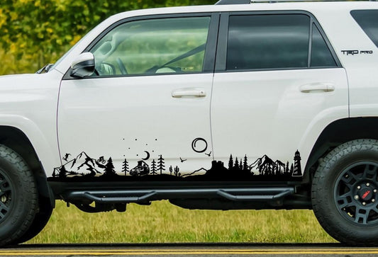 Camping Scene Side Panel Decal – Universal Fit for SUVs, Trucks & Cars