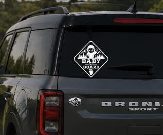 Baby On Board Car Window Safety Decal Baby Bigfoot