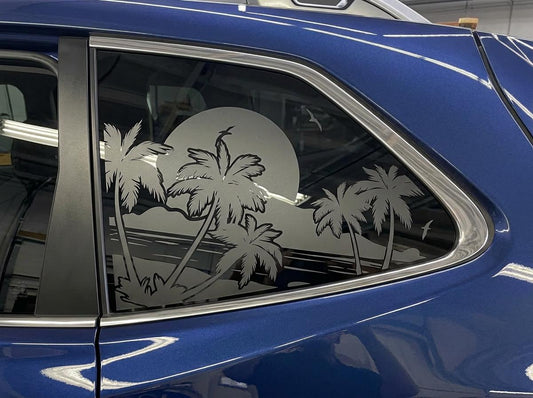 Hawaiian Sunset Quarter Window Decal Compatible with Subaru Forester 2009–2027
