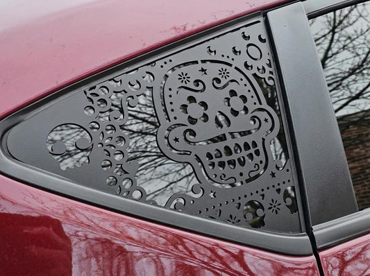 Sugar Skull Quarter Window Decal Compatible with Subaru Crosstrek 2012–2027