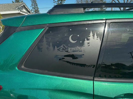 Mountain Starry Night Quarter Window Decal – Compatible with Honda Passport (2019–2027)