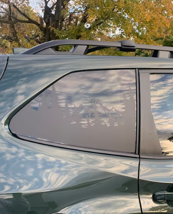 Mountain & Trees Vinyl Decal – Fits Forester Quarter Window (2009–2026)