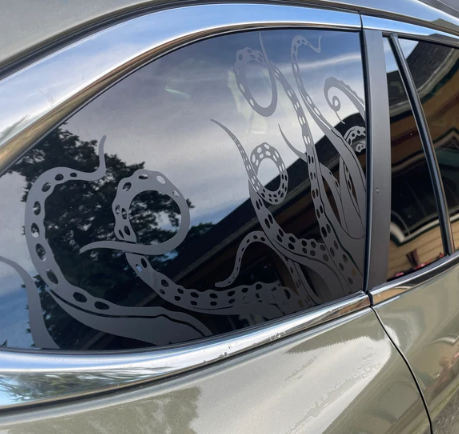 Octopus Tentacles Vinyl Decal – Fits Outback-Style Rear Quarter Window (2010–2025)