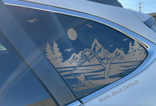 Cast Off Fishing Decal – Compatible with Outback-Style Rear Quarter Window (2010–2025)