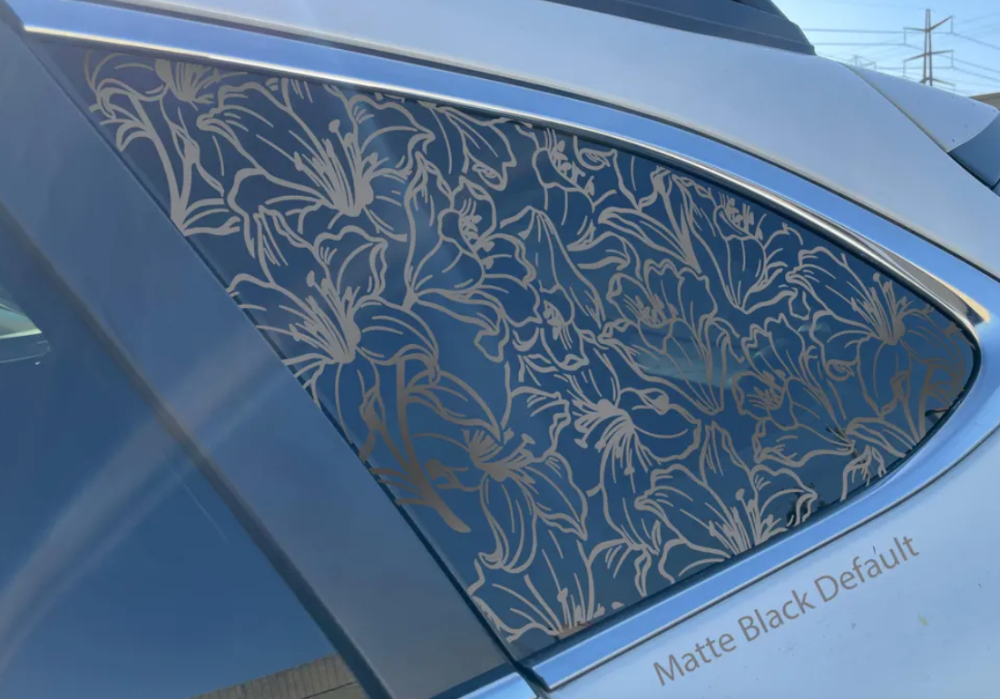 Elegant Lily Flower Decal – Fits Outback-Style Rear Quarter Window (2010–2025)