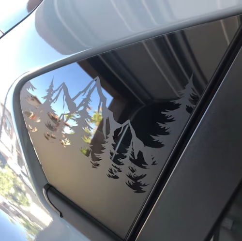 Mountain and trees  – Fits Crosstrek Quarter Window (2012–2026)
