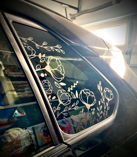 Poppy Flowers Quarter Window Decal Compatible with Toyota RAV4 2006–2027