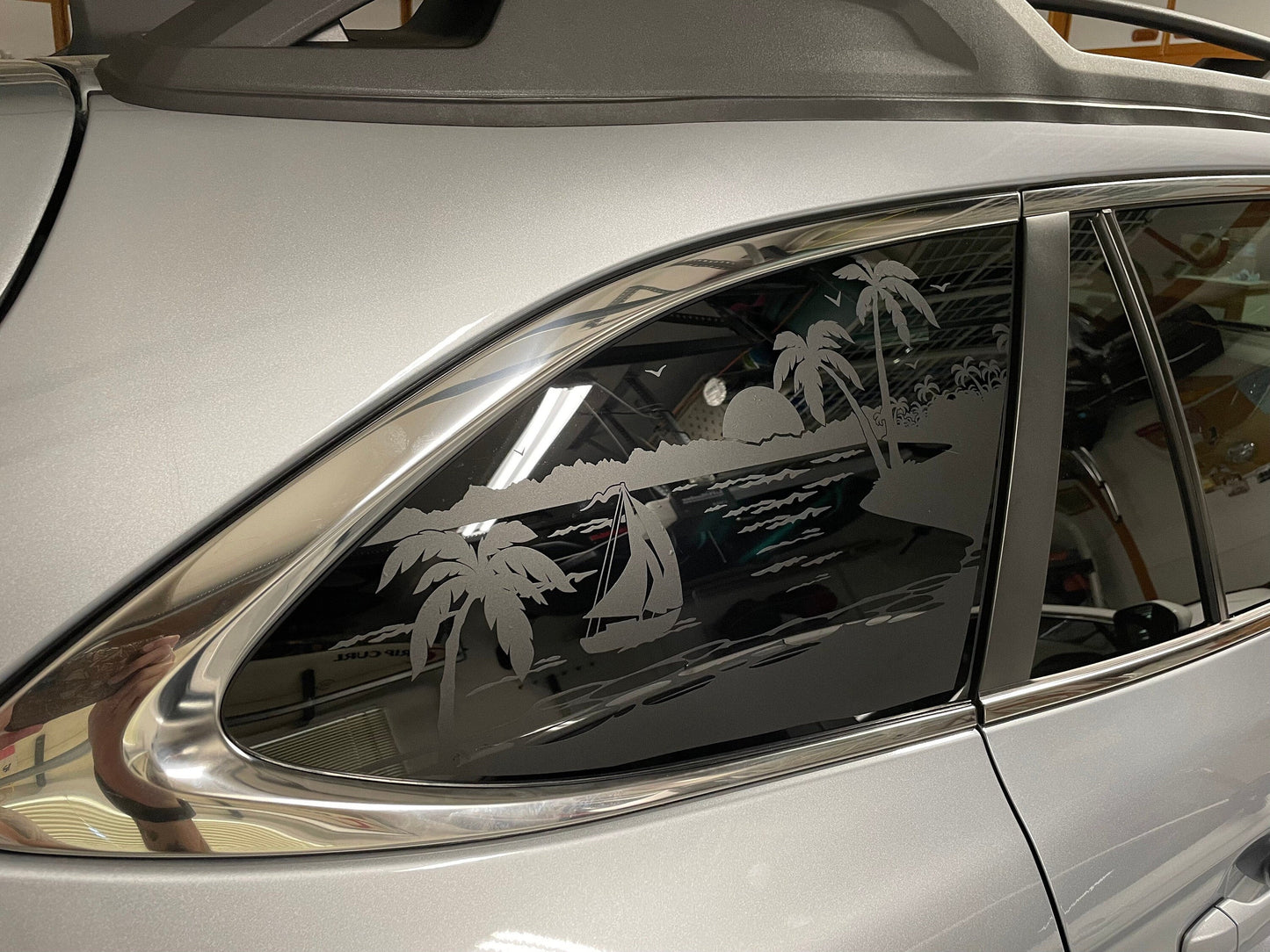 Beach Scene Quarter Window Decal Compatible with Subaru Outback 2010–2027
