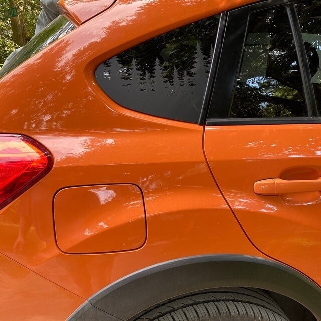 Custom Mountain Trees Quarter Window Decal Compatible with Subaru Crosstrek 2012–2027