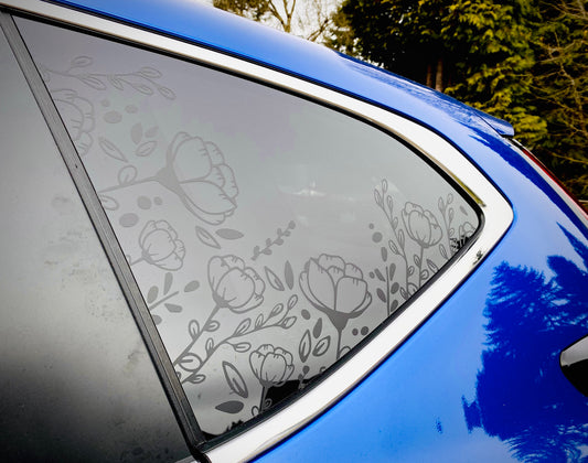 Poppy Flowers Quarter Window Decal – Compatible with Honda CR-V (2012–2026)