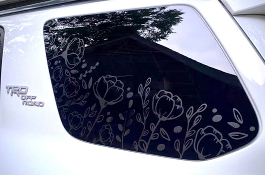 Poppy Flowers Quarter Window Decal – Compatible with Toyota 4Runner (2010–2027)
