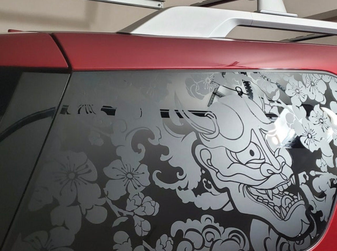 Oni Demon Quarter Window Decal Compatible with Nissan Pathfinder 2022–2027