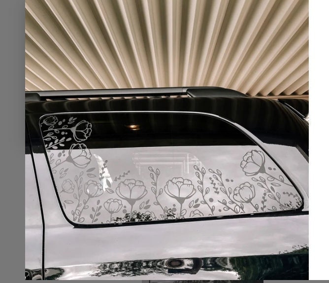 Poppy Flowers Quarter Window Decal – Compatible with Toyota Sequoia (2008–2026)
