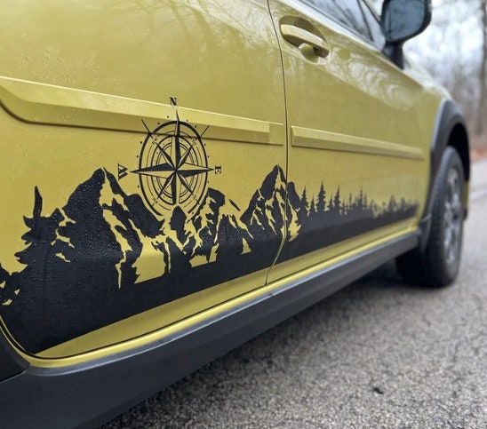 Compass Mountain Side Panel Decal – Compatible with Subaru Crosstrek
