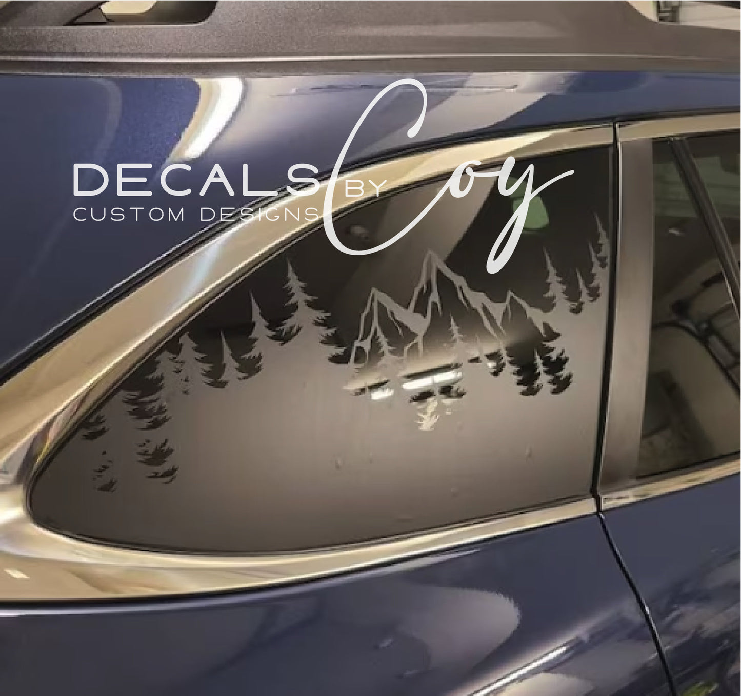 Mountain Trees Quarter Window Decal – Compatible with Subaru Outback (2010–2027)