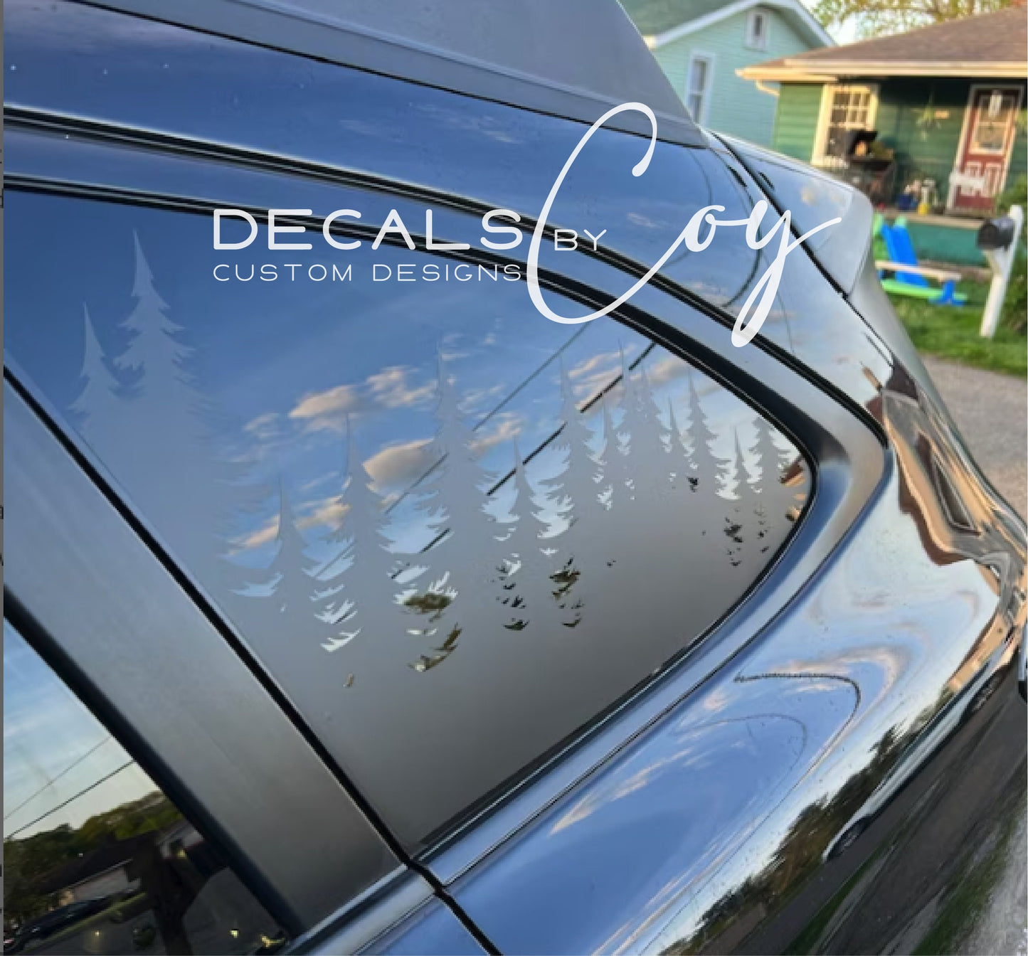 Pine Trees Quarter Window Decal – Compatible with Subaru Outback (2010–2027)