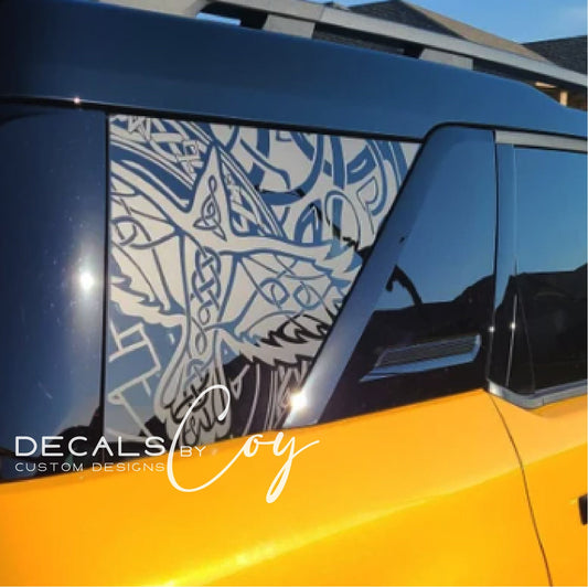 Tribal Flight Quarter Window Decal – Compatible with Ford Bronco Sport (2021–2027)