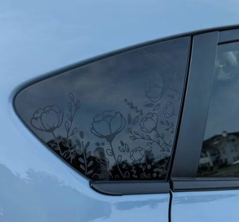 Poppy Flowers Quarter Window Decal – Compatible with Subaru Crosstrek (2012–2027)