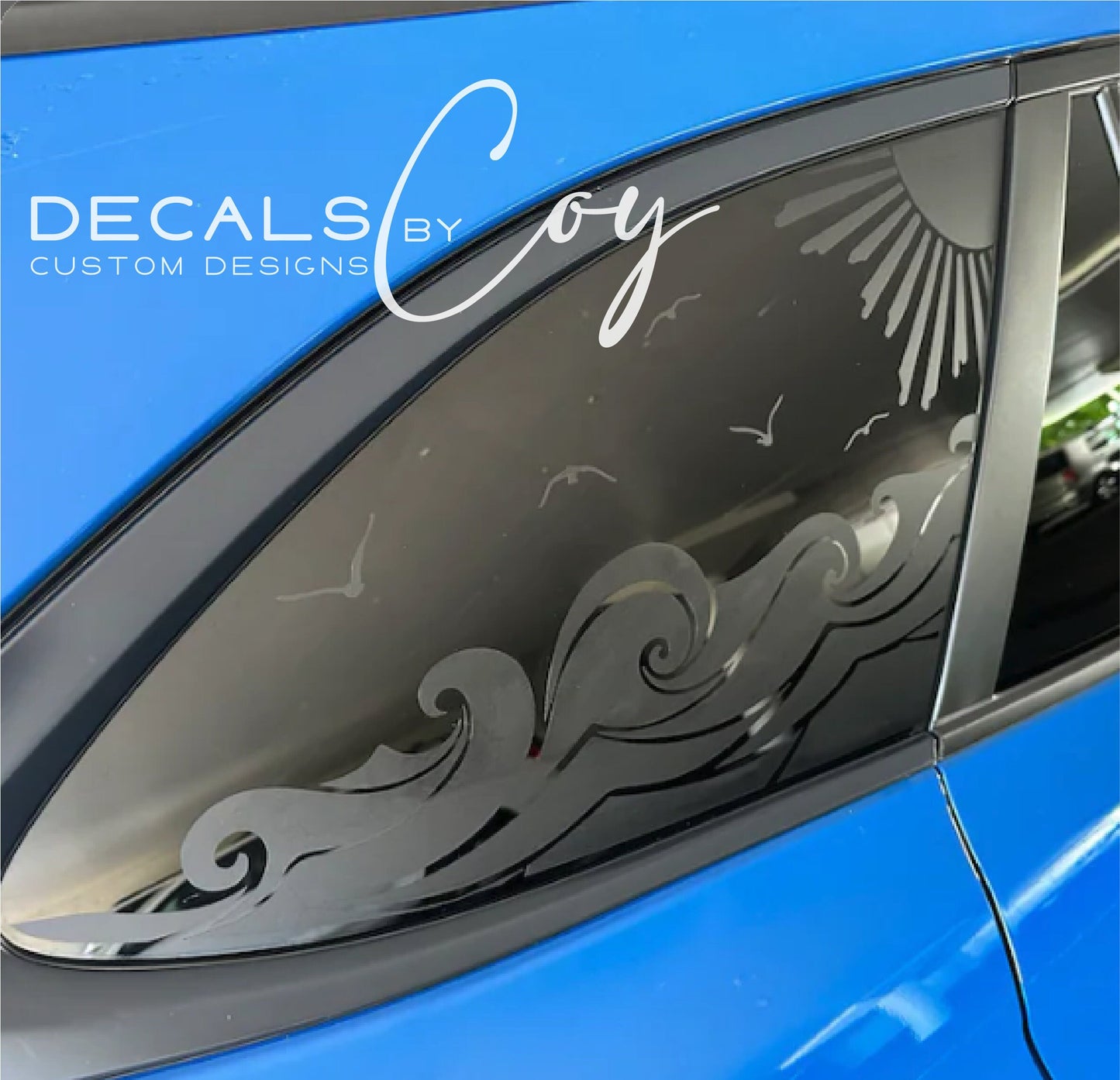 Ocean Wave Quarter Window Decal – Compatible with Subaru Outback (2010–2027)