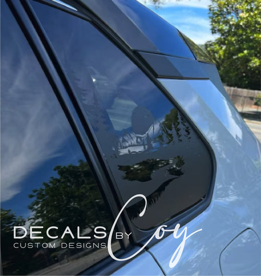 Lake Sunrise Quarter Window Decal Compatible with Toyota RAV4 2009–2027