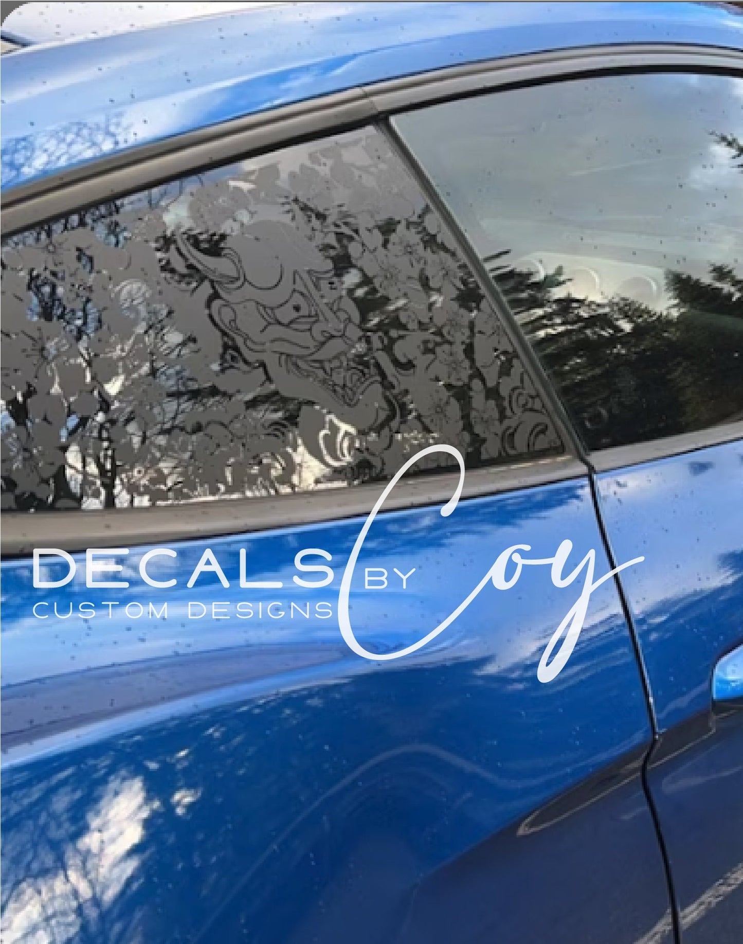 Oni Demon Quarter Window Decal – Compatible with Ford Mustang (2005–2023)