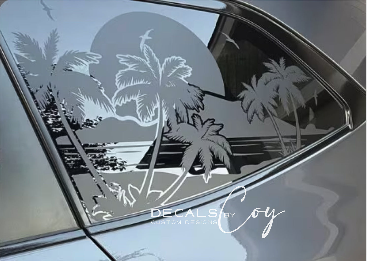 Nature Trees & Ocean Quarter Window Decal – Compatible with Subaru Ascent (2019–2026)