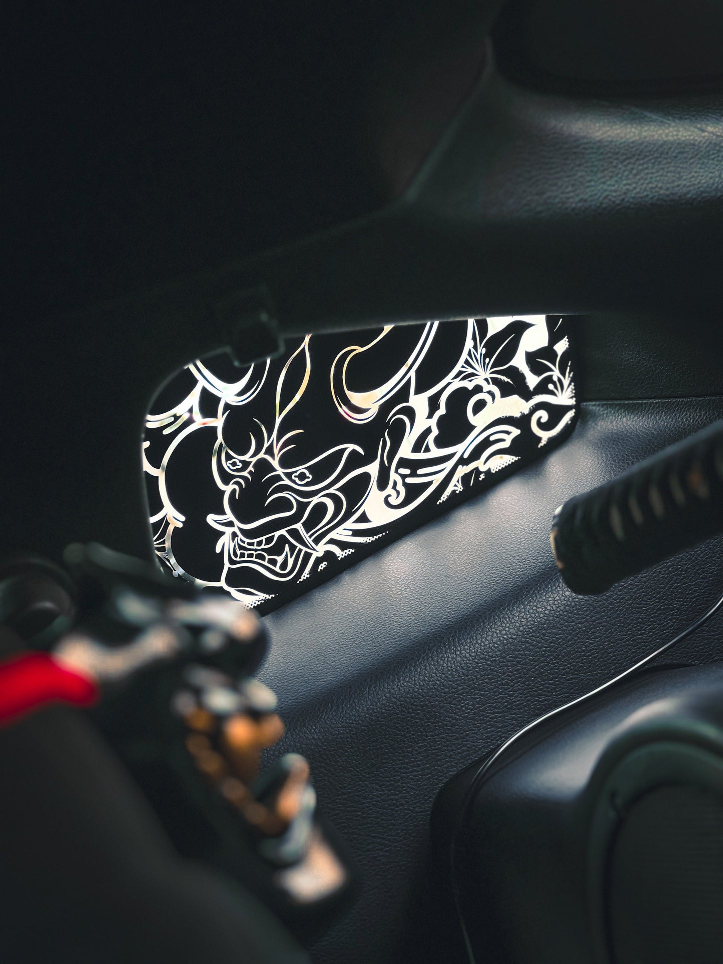 Oni Demon Floral Quarter Window Decal – Compatible with Nissan 350Z (2002–2008)