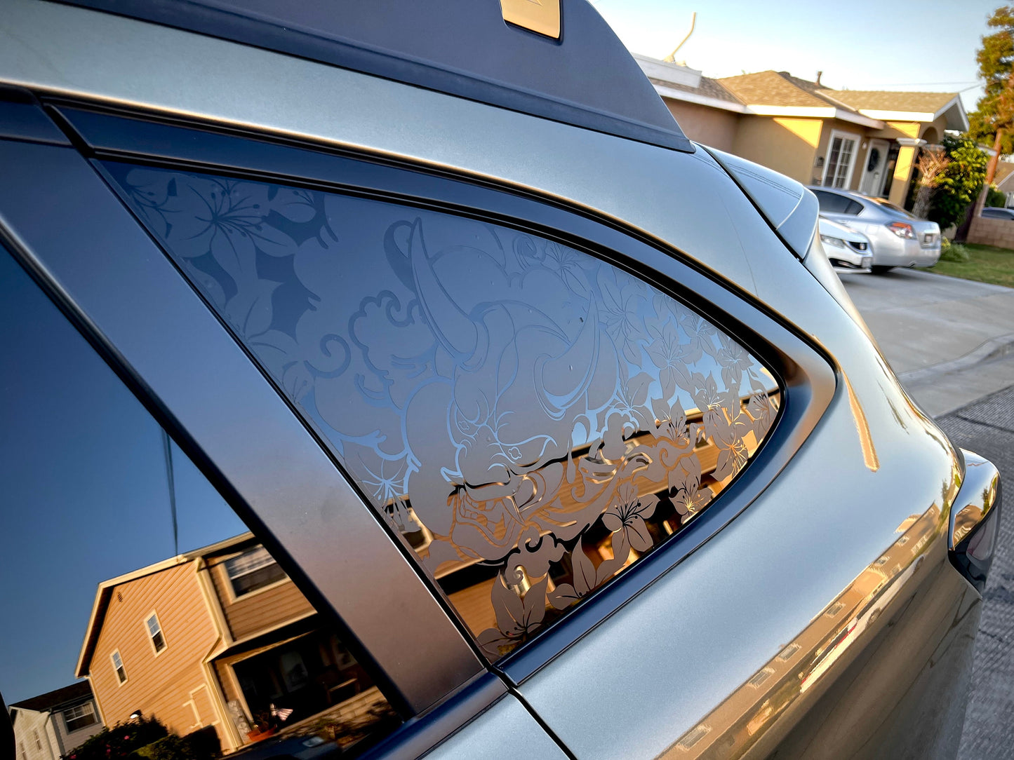 Demon Flowers Quarter Window Decal – Compatible with Subaru Outback (2010–2027)