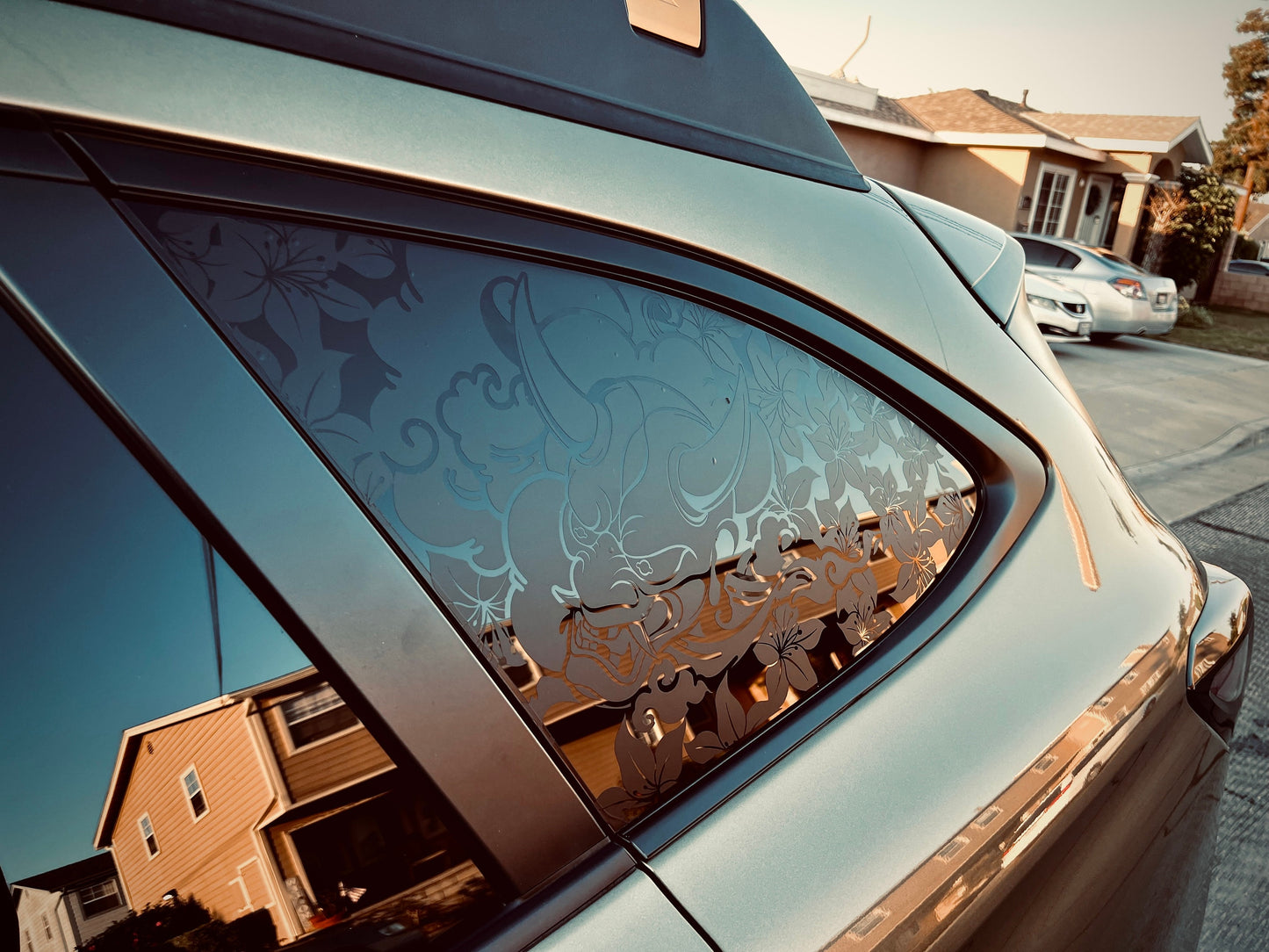 Demon Flowers Quarter Window Decal – Compatible with Subaru Outback (2010–2027)