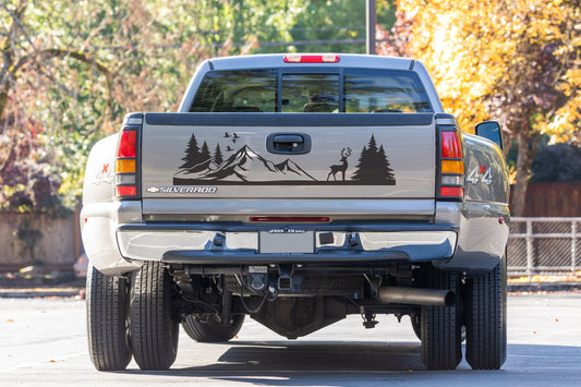Wandering Deer Mountain Tailgate Decal – Compatible with Most Trucks & SUVs
