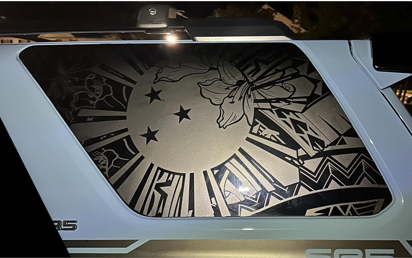 Filipino Flag Floral Quarter Window Decal – Compatible with Toyota 4Runner (2010–2027)