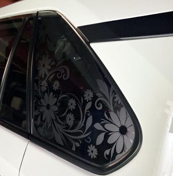 Boho Flower Vine Quarter Window Decal – Compatible with Toyota RAV4 (2013–2027)