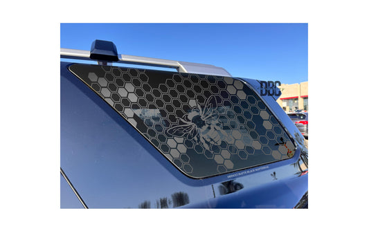 Honeycomb Bee Quarter Window Decal – Compatible with Toyota 4Runner (2010–2027)