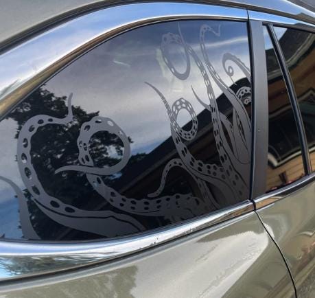 Tentacles Octopus Quarter Window Decal Compatible with Subaru Outback 2010–2027