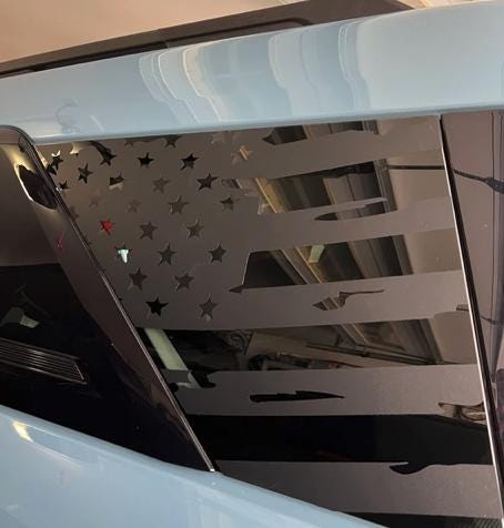 Distressed Flag Quarter Window Decal Compatible with Ford Bronco Sport 2021–2027