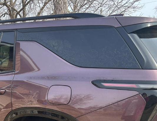 Poppy Flowers Quarter Window Decal Compatible with Chevy Traverse 2018–2027