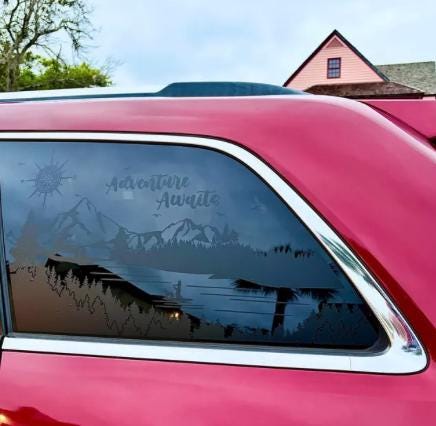 Adventure Awaits Quarter Window Decal Compatible with Jeep Grand Cherokee 2011–2021