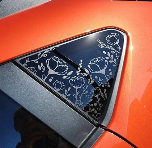 Poppy Flowers Quarter Window Decal – Compatible with Subaru Crosstrek (2012–2027)