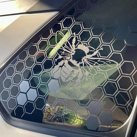 Honeycomb Bumblebee Quarter Window Decal Compatible with Toyota RAV4 2019–2027
