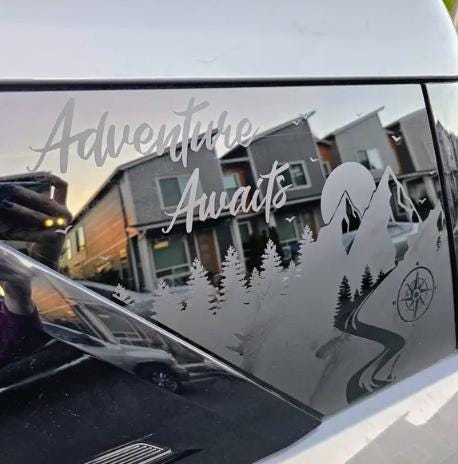 Adventure Awaits Quarter Window Decal – Compatible with Ford Bronco Sport (2021–2027)