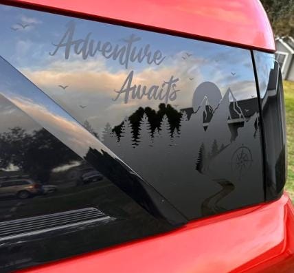 Adventure Awaits Quarter Window Decal – Compatible with Ford Bronco Sport (2021–2027)