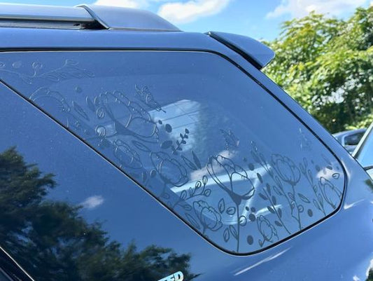 Poppy Flowers Quarter Window Decal – Compatible with Toyota 4Runner (2010–2027)