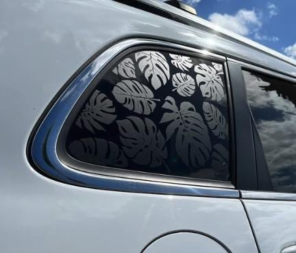 Monstera Leaf Quarter Window Decal Compatible with Jeep Cherokee 2014–2023