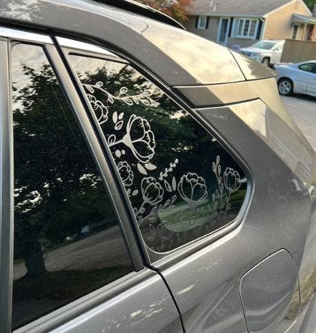 Poppy Flowers Quarter Window Decal Compatible with Toyota RAV4 2006–2027