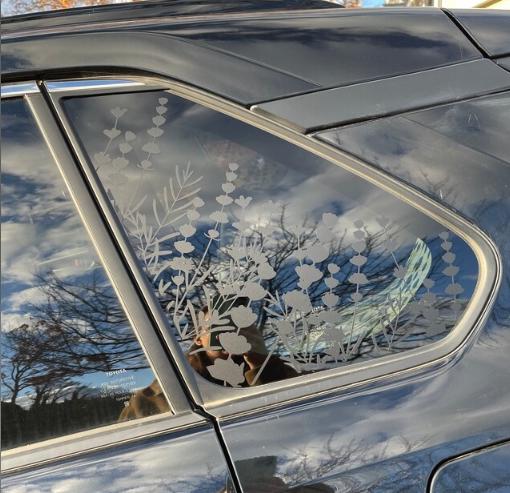 Assorted Wildflowers Quarter Window Decal Compatible with Toyota RAV4 2019–2027